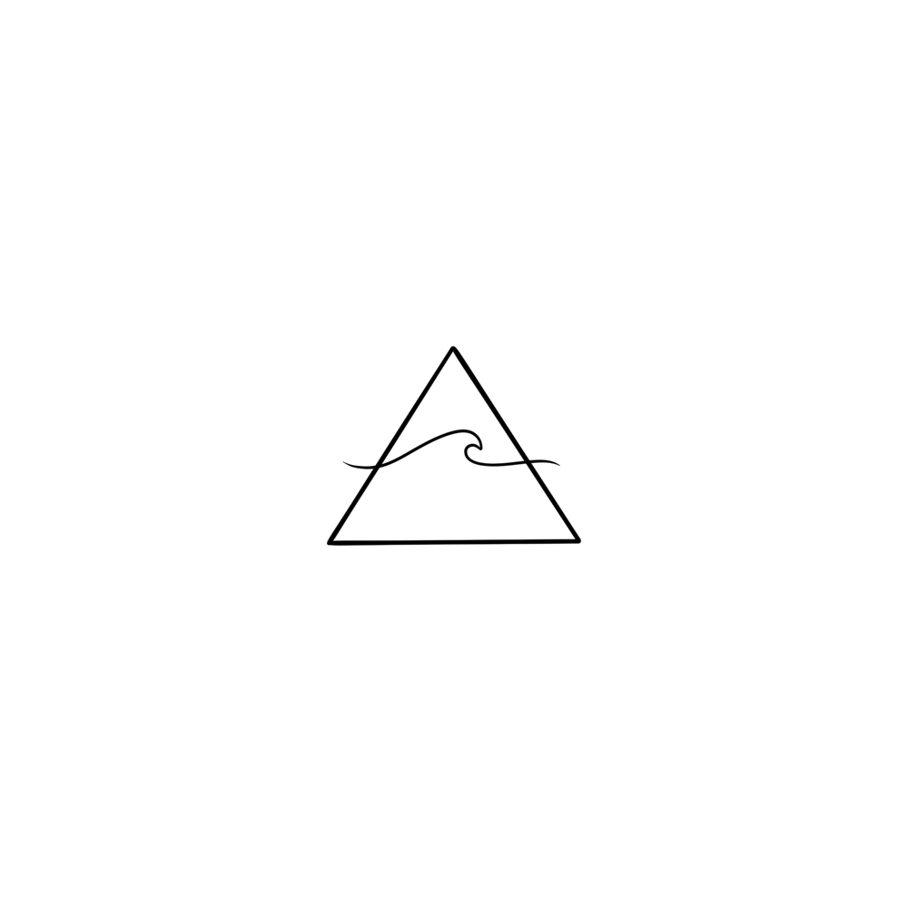 dessins de vague dans un triangle en noir design epure et symbolique