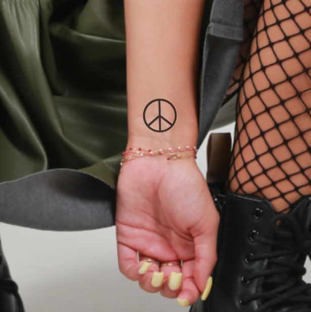 Peace and love tattoo