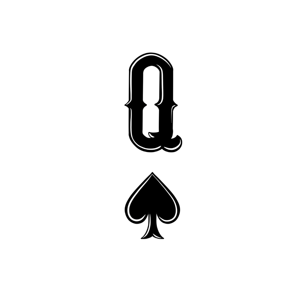 tatouage dame de pique en noir design elegant et symbolique