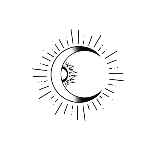 Sun moon tattoo
