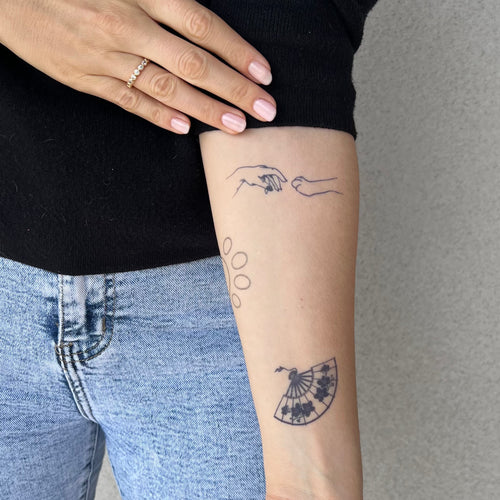 Dog paw and hand