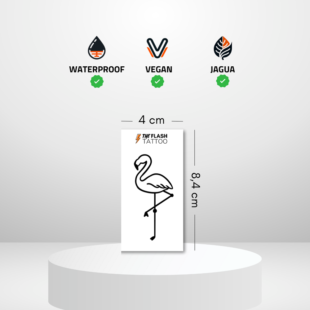 Tatouage flamant rose minimaliste