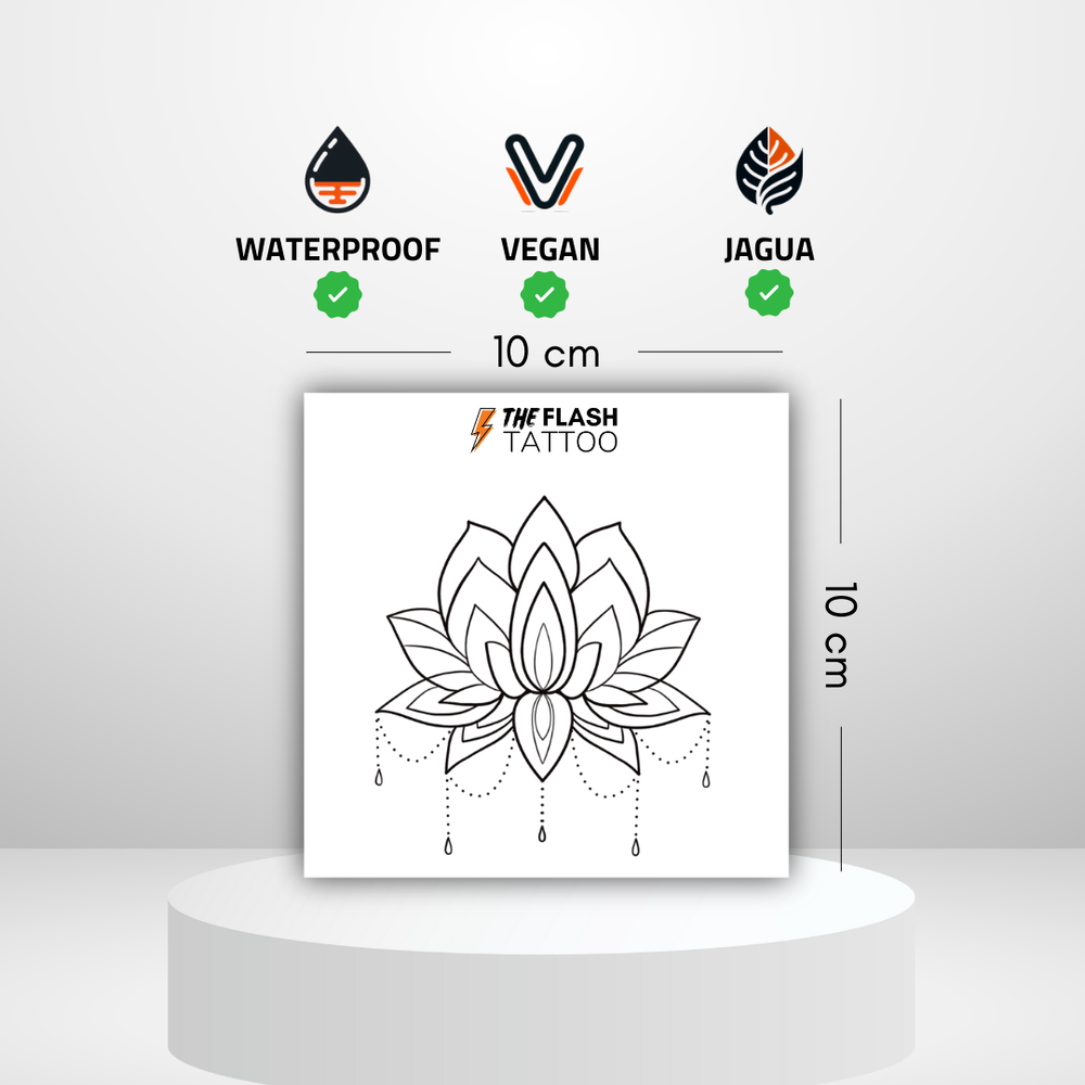 Tatouage grand lotus geometrique et féminin pour femme