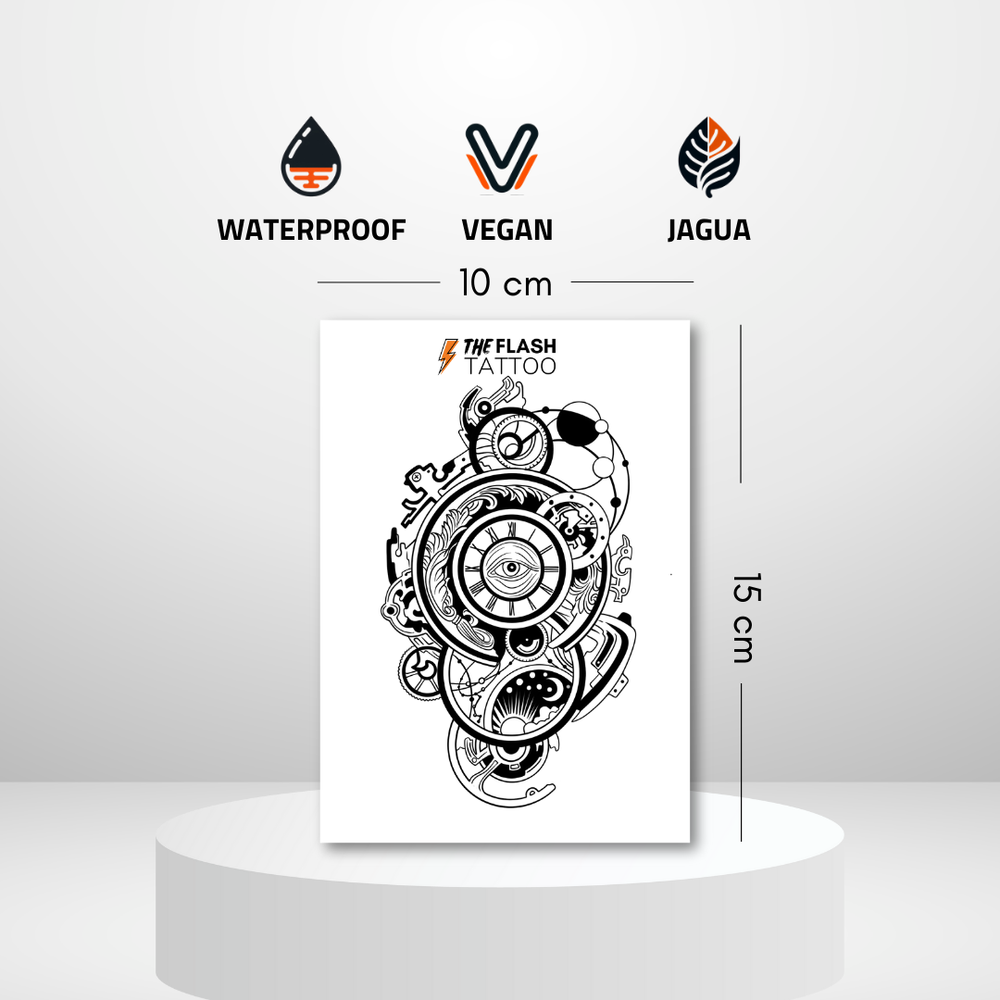 Tatouage horloge pour homme idéal dans le dos et sur le bras