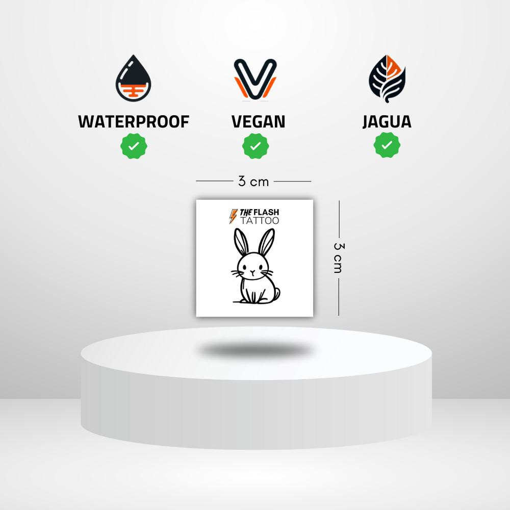 tatouage lapin pour enfant mignon style minimaliste