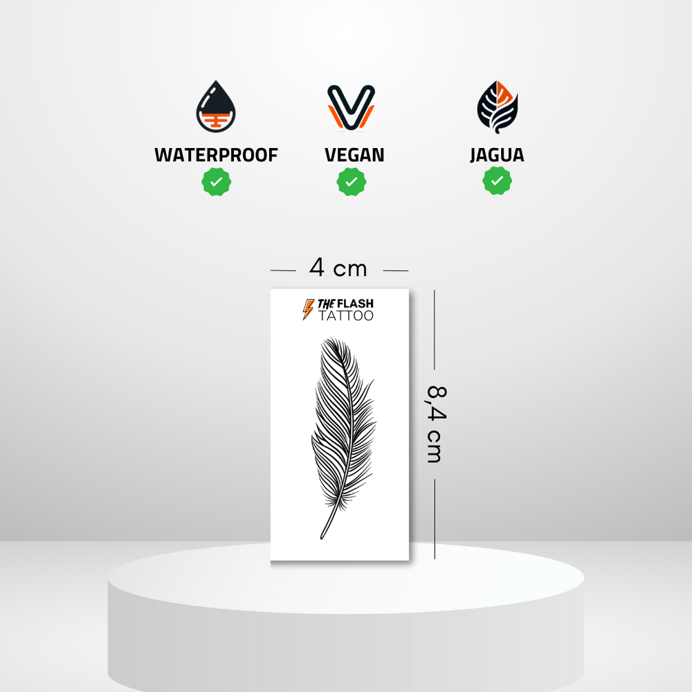 Tatouage plume réaliste et simple idéal pour poignet ou bras