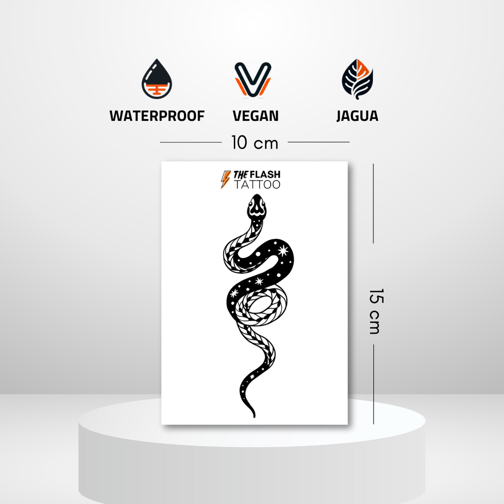 Tatouage serpent avec étoile grand format idéal pour homme