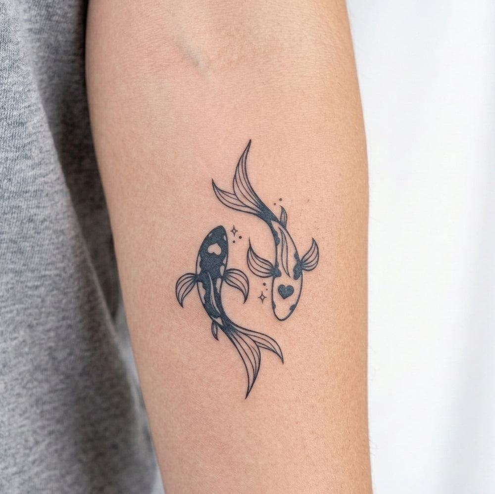 Tatouage carpe koi réaliste et longue durée jusqu'à 2 semaines