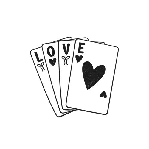 Tatouage carte à jouer avec citation love