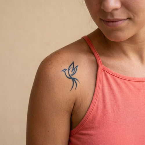 Tatouage colibri minimaliste tattoo ephemere faux tatouage femme