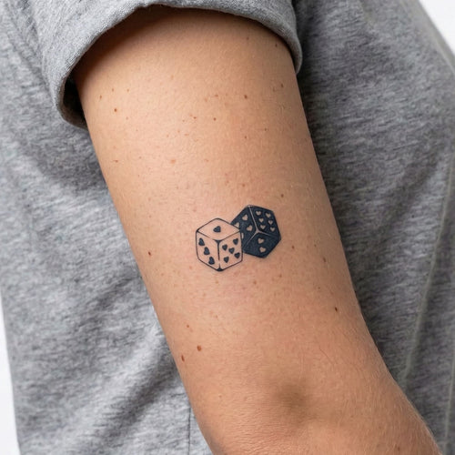 Tatouage dés avec coeur
