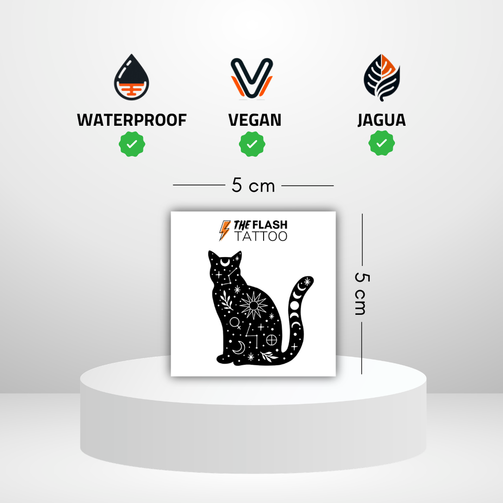 Tatouage temporaire chat noir