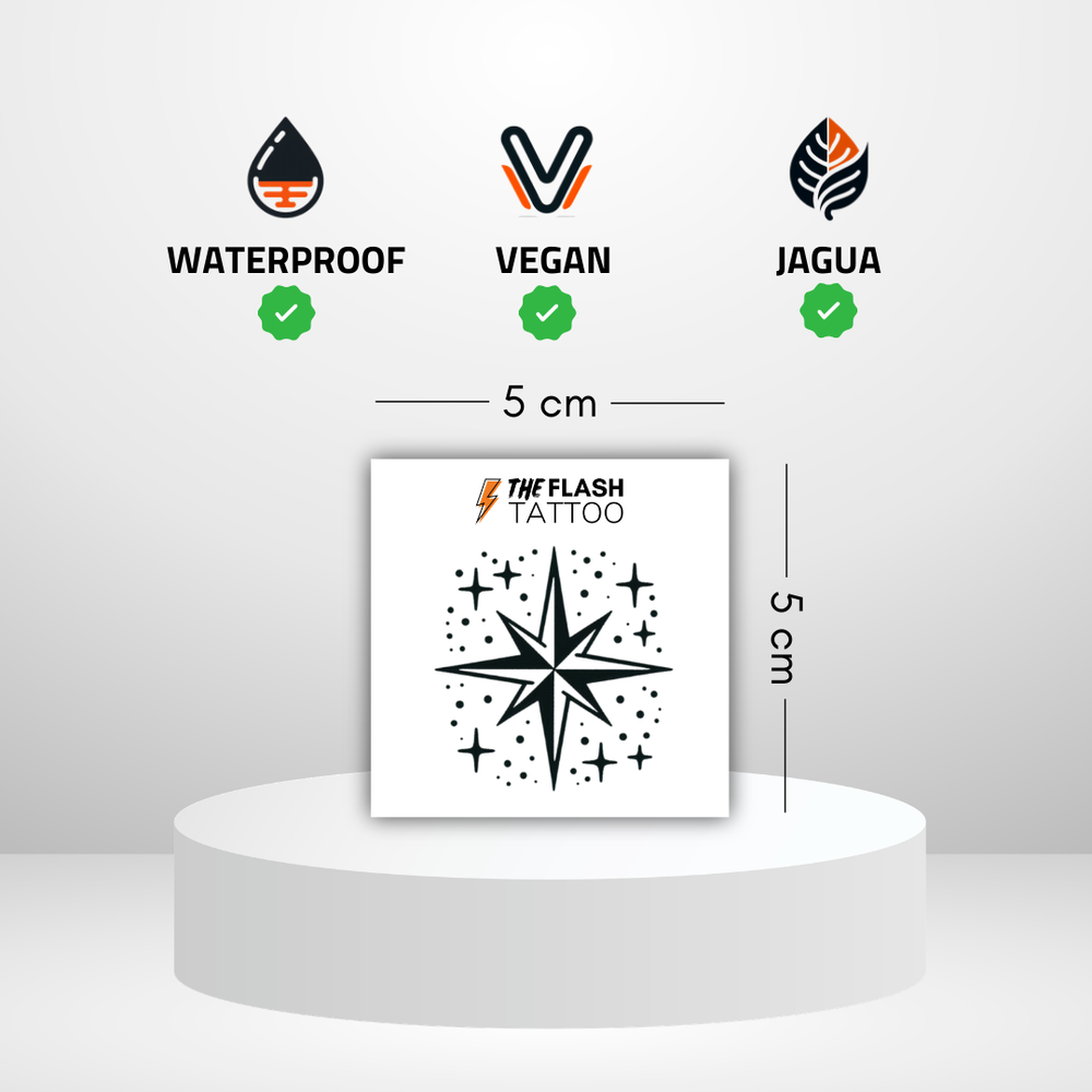 Tatouage temporaire etoile longue durée jusqu'à 2 semaines