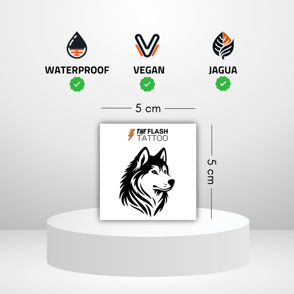 Tatouage ephemere husky