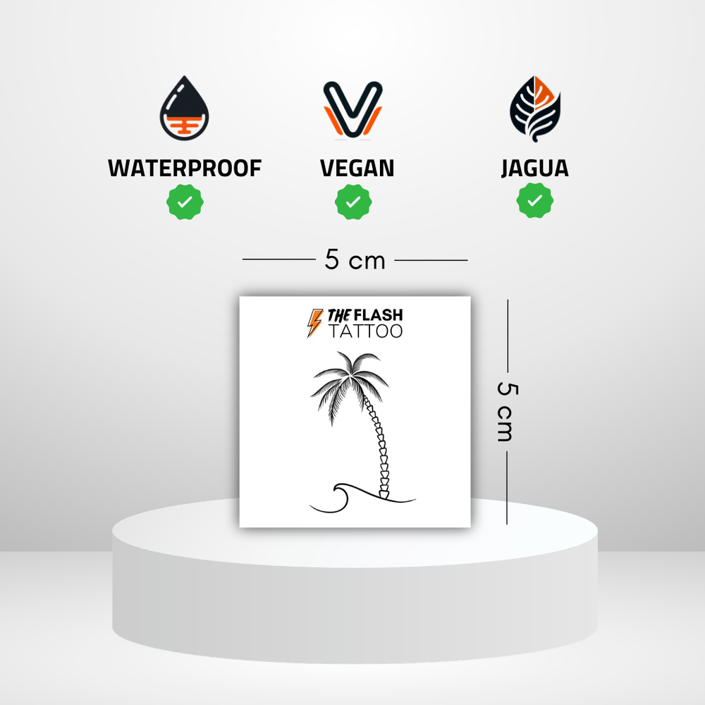 Tatouage temporaire palmier minimaliste