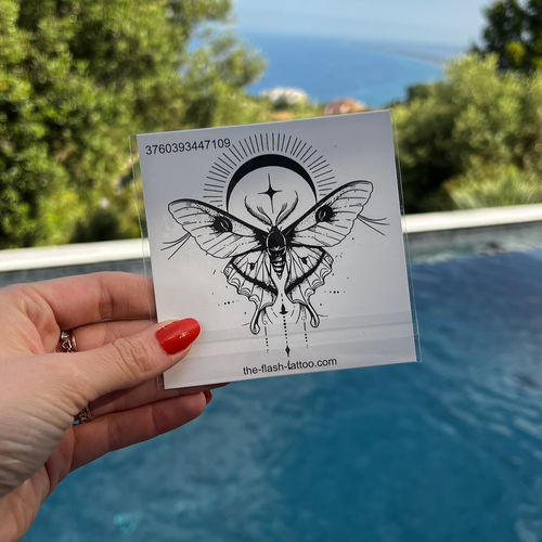 Tatouage éphémère papillon et soleil
