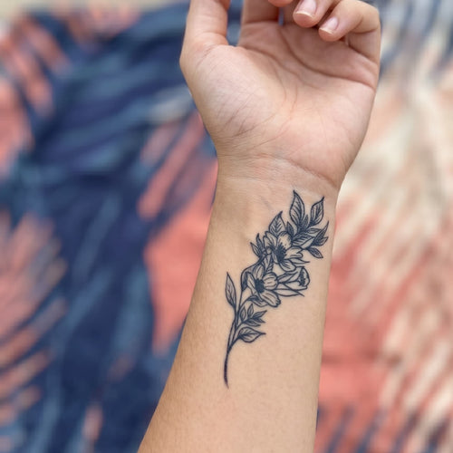 Tatouage ephemere feuille pour femme faux tattoo jagua