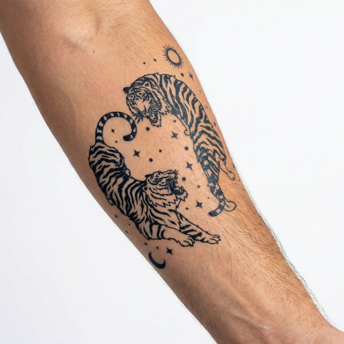 Tatouage homme tigre sur le bras