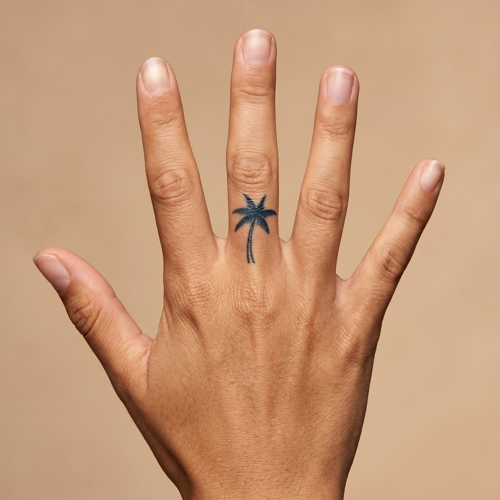 Tatouage ephemere palmier minimaliste