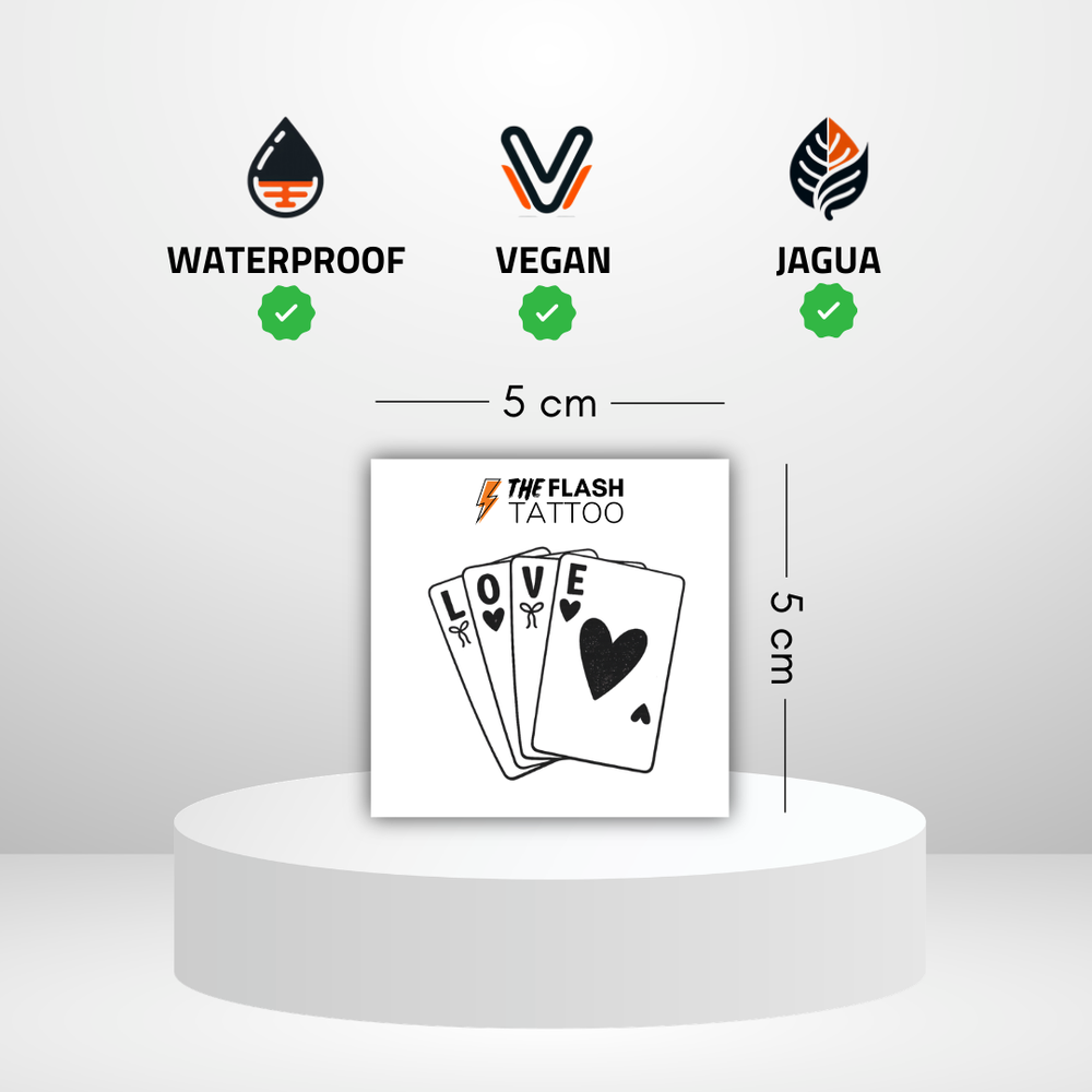 Tatouage éphémère carte à jouer love