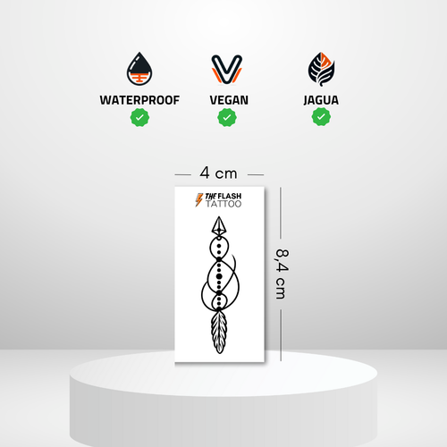 Tatouage ephemere femme de flèche avec symbole de l'infini